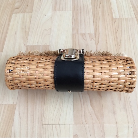 Kate Spade Small Basket Clutch Tan & Black - NWT - Picture 4 of 7